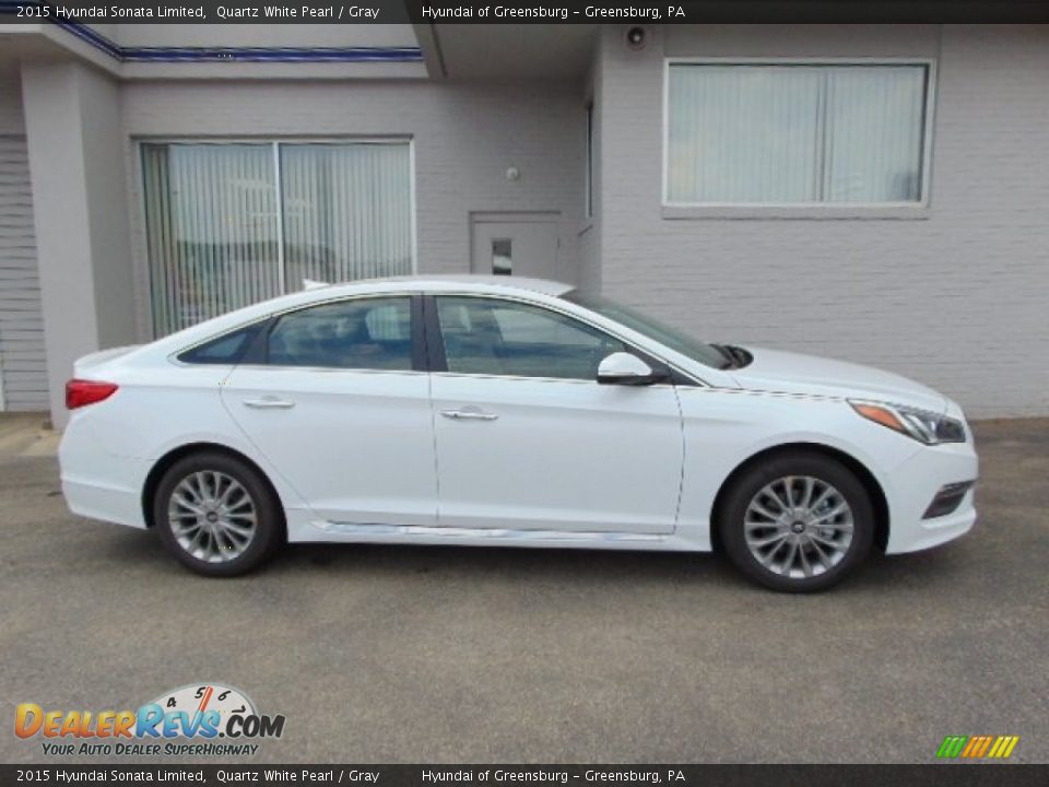 2015 Hyundai Sonata Limited Quartz White Pearl / Gray Photo #2