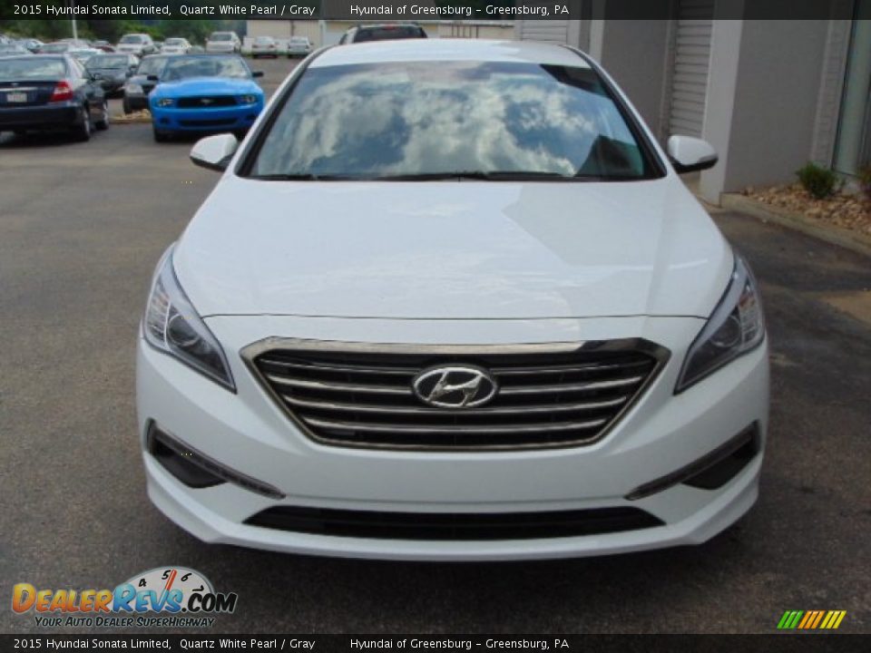 2015 Hyundai Sonata Limited Quartz White Pearl / Gray Photo #4