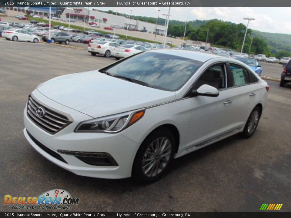 2015 Hyundai Sonata Limited Quartz White Pearl / Gray Photo #5