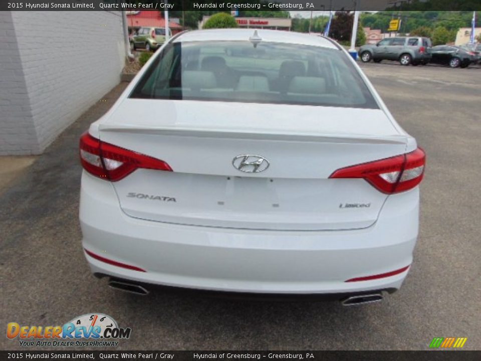 2015 Hyundai Sonata Limited Quartz White Pearl / Gray Photo #6