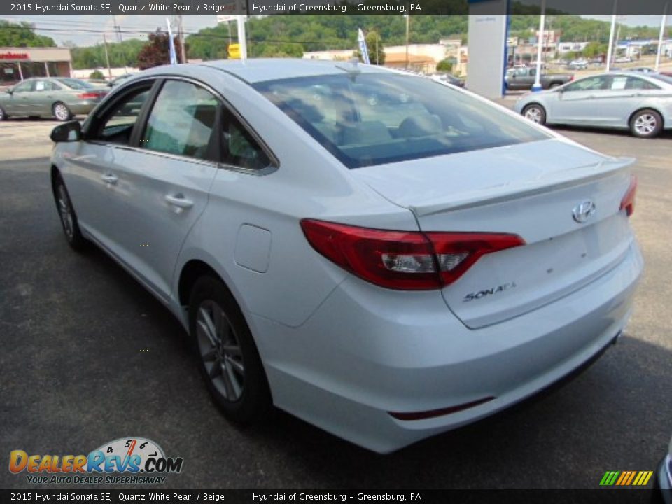 2015 Hyundai Sonata SE Quartz White Pearl / Beige Photo #6