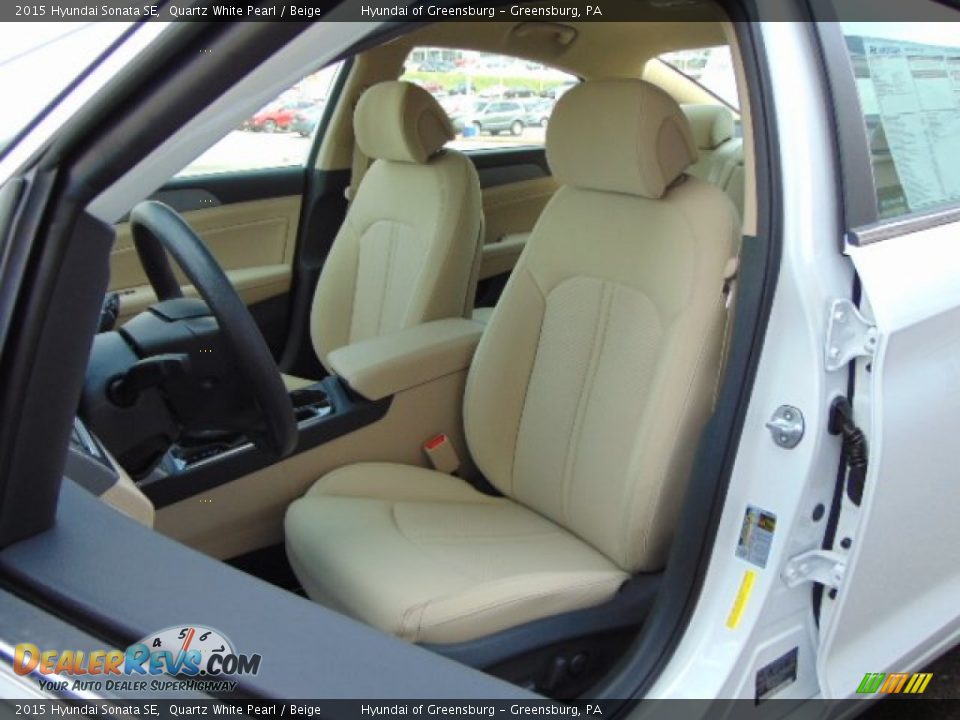 2015 Hyundai Sonata SE Quartz White Pearl / Beige Photo #9