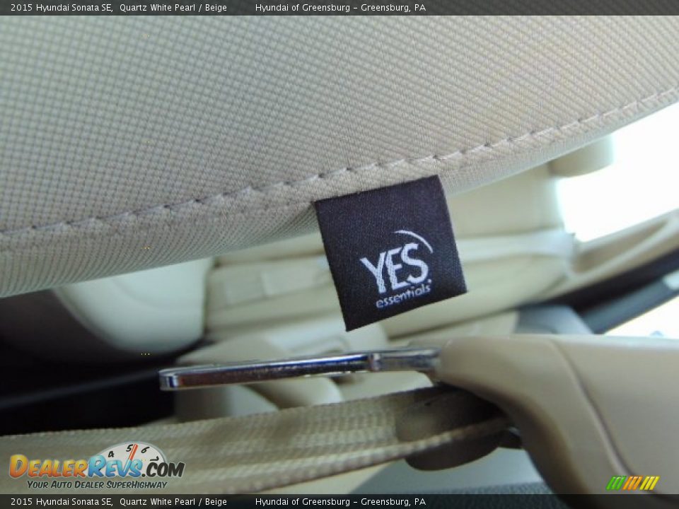 2015 Hyundai Sonata SE Quartz White Pearl / Beige Photo #11