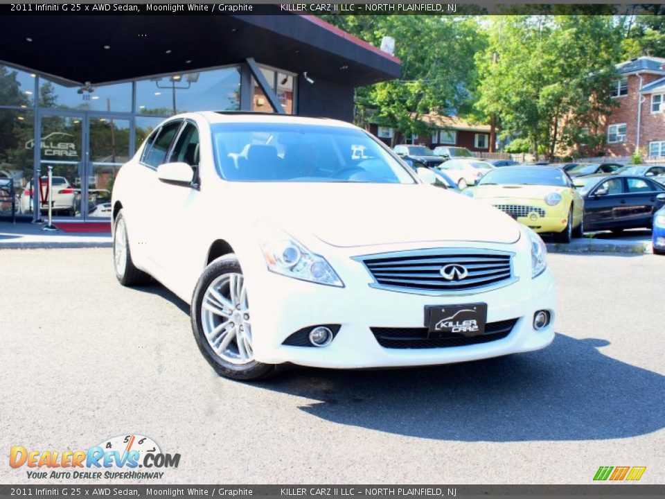 2011 Infiniti G 25 x AWD Sedan Moonlight White / Graphite Photo #1