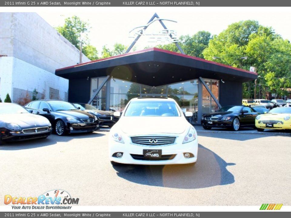 2011 Infiniti G 25 x AWD Sedan Moonlight White / Graphite Photo #2