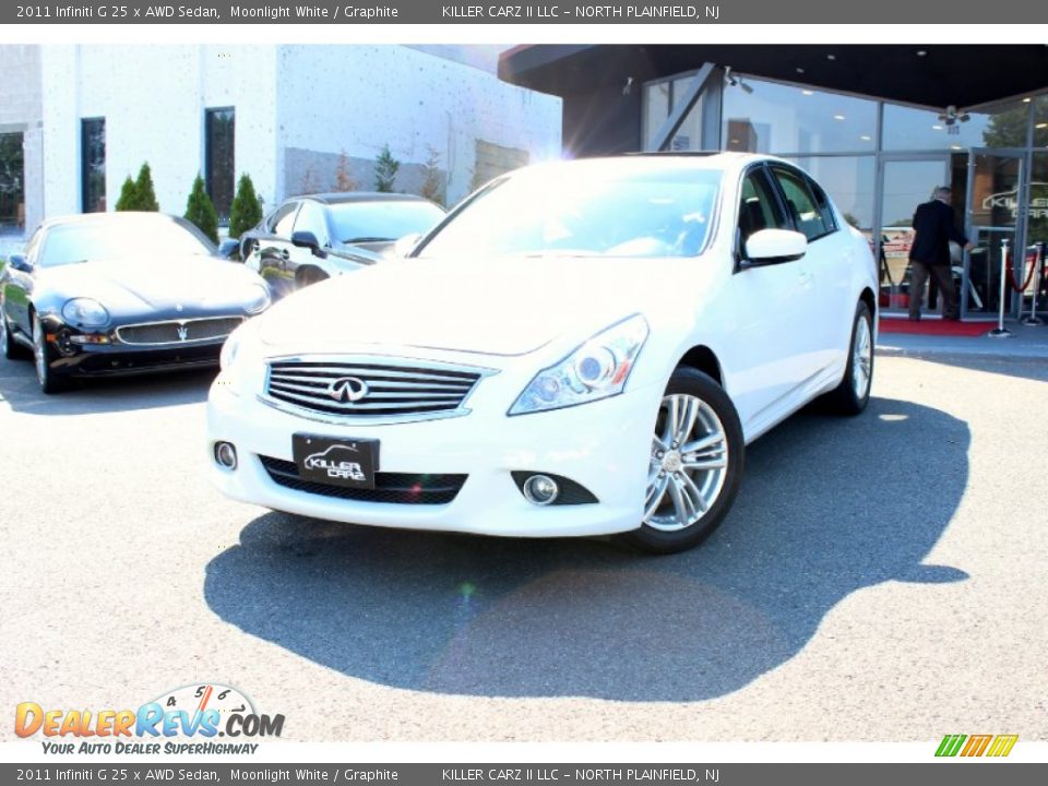 2011 Infiniti G 25 x AWD Sedan Moonlight White / Graphite Photo #3