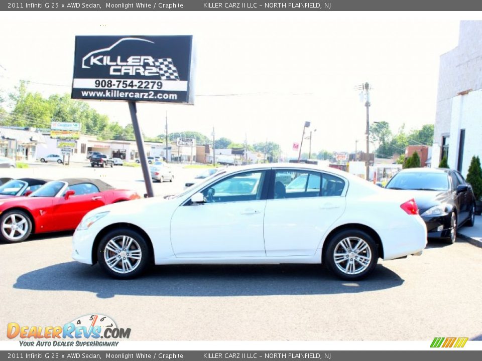 2011 Infiniti G 25 x AWD Sedan Moonlight White / Graphite Photo #4