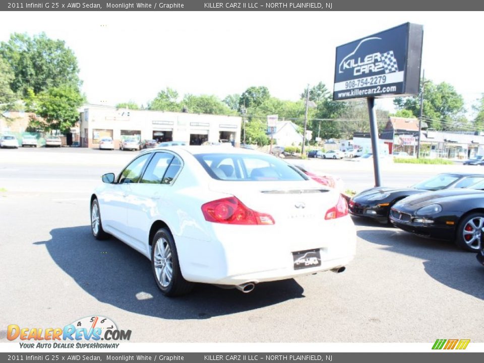 2011 Infiniti G 25 x AWD Sedan Moonlight White / Graphite Photo #5