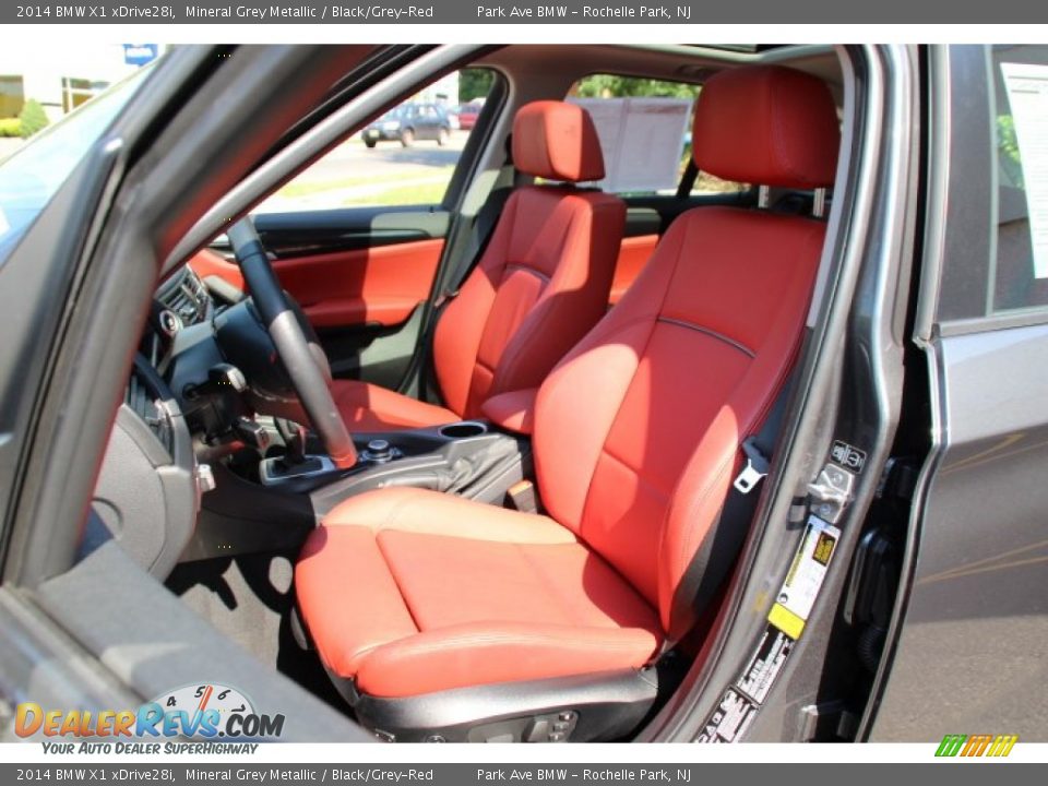2014 BMW X1 xDrive28i Mineral Grey Metallic / Black/Grey-Red Photo #12