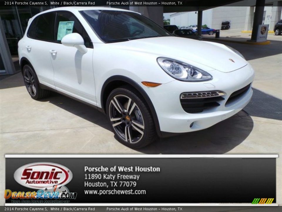 2014 Porsche Cayenne S White / Black/Carrera Red Photo #1