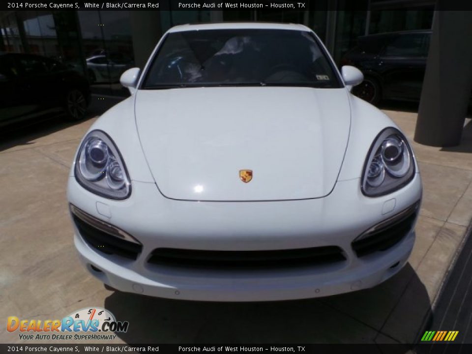 2014 Porsche Cayenne S White / Black/Carrera Red Photo #2