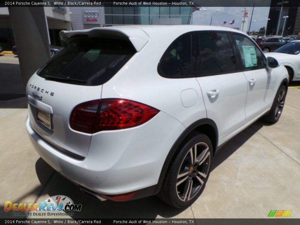 2014 Porsche Cayenne S White / Black/Carrera Red Photo #7