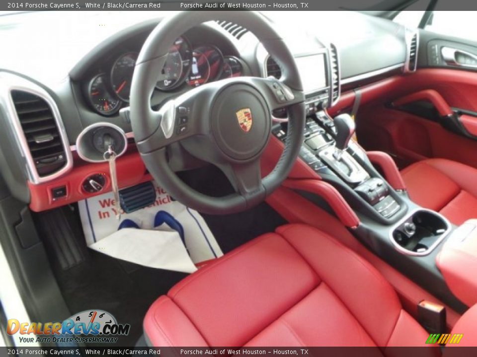 Black/Carrera Red Interior - 2014 Porsche Cayenne S Photo #12