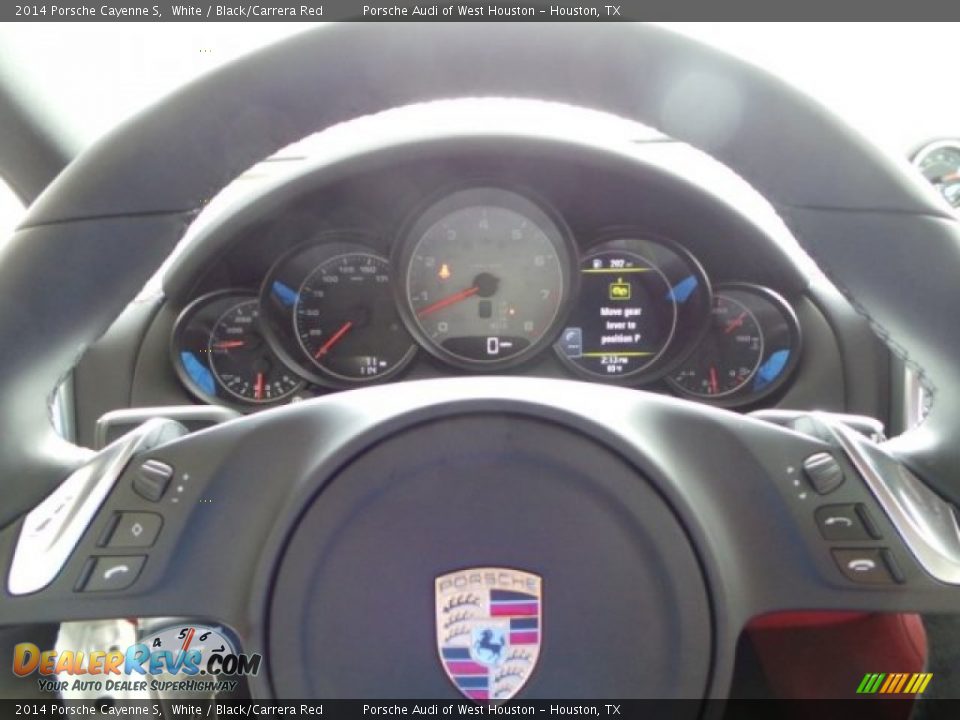 2014 Porsche Cayenne S White / Black/Carrera Red Photo #25