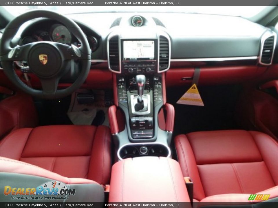 2014 Porsche Cayenne S White / Black/Carrera Red Photo #30