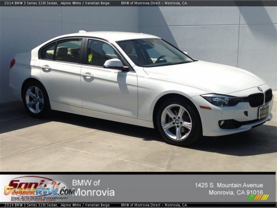 2014 BMW 3 Series 328i Sedan Alpine White / Venetian Beige Photo #1