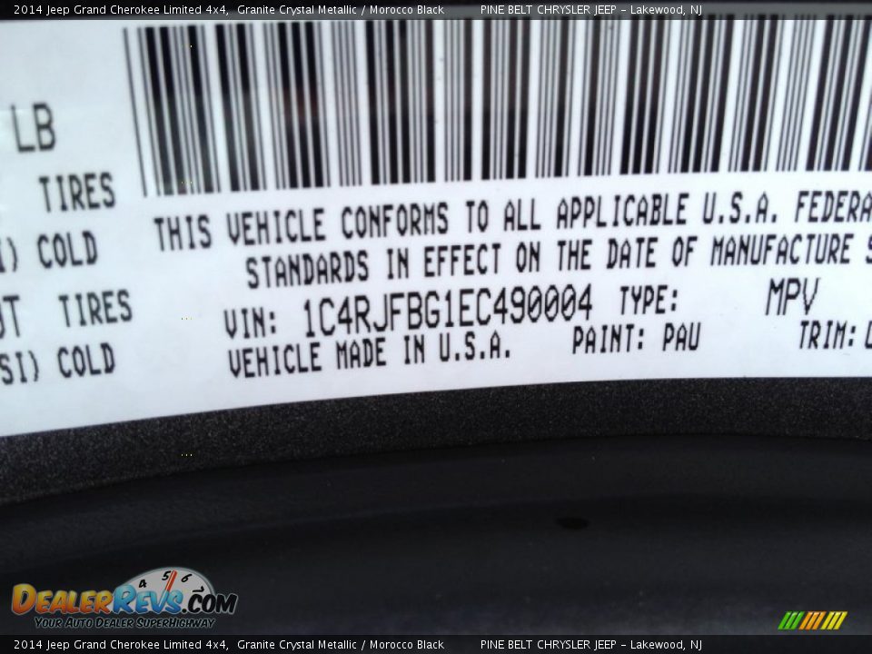 2014 Jeep Grand Cherokee Limited 4x4 Granite Crystal Metallic / Morocco Black Photo #9