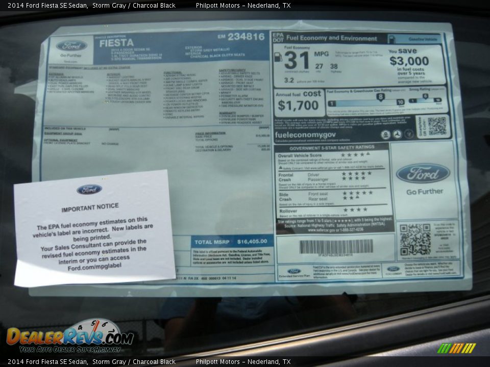 2014 Ford Fiesta SE Sedan Storm Gray / Charcoal Black Photo #34