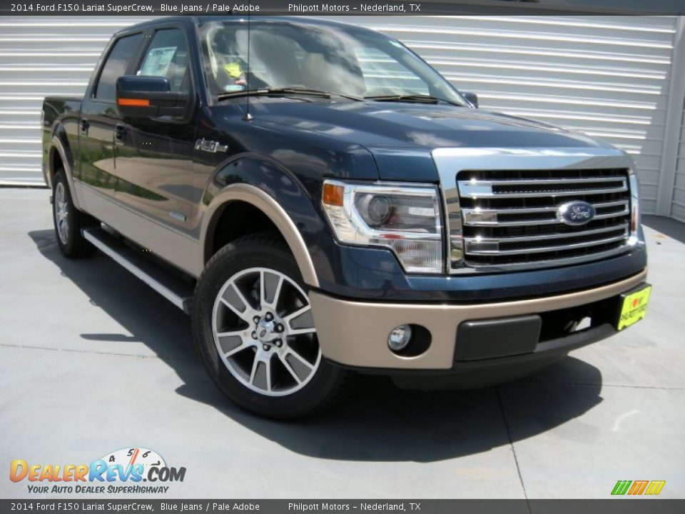 2014 Ford F150 Lariat SuperCrew Blue Jeans / Pale Adobe Photo #1