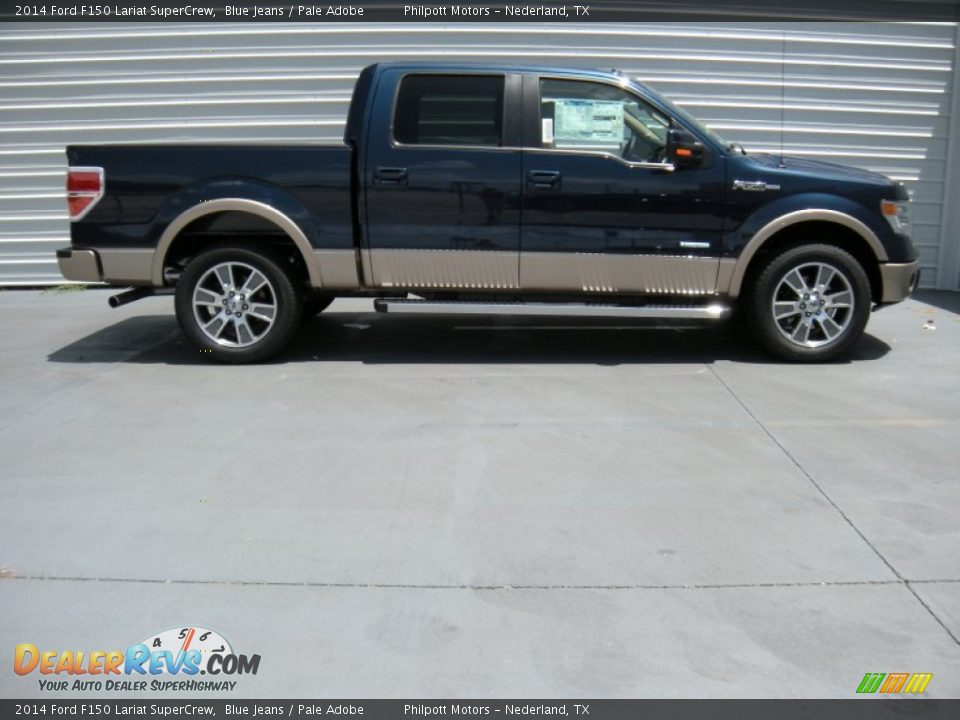 2014 Ford F150 Lariat SuperCrew Blue Jeans / Pale Adobe Photo #3