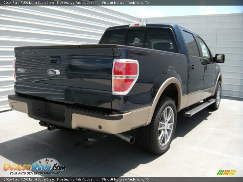 2014 Ford F150 Lariat SuperCrew Blue Jeans / Pale Adobe Photo #4