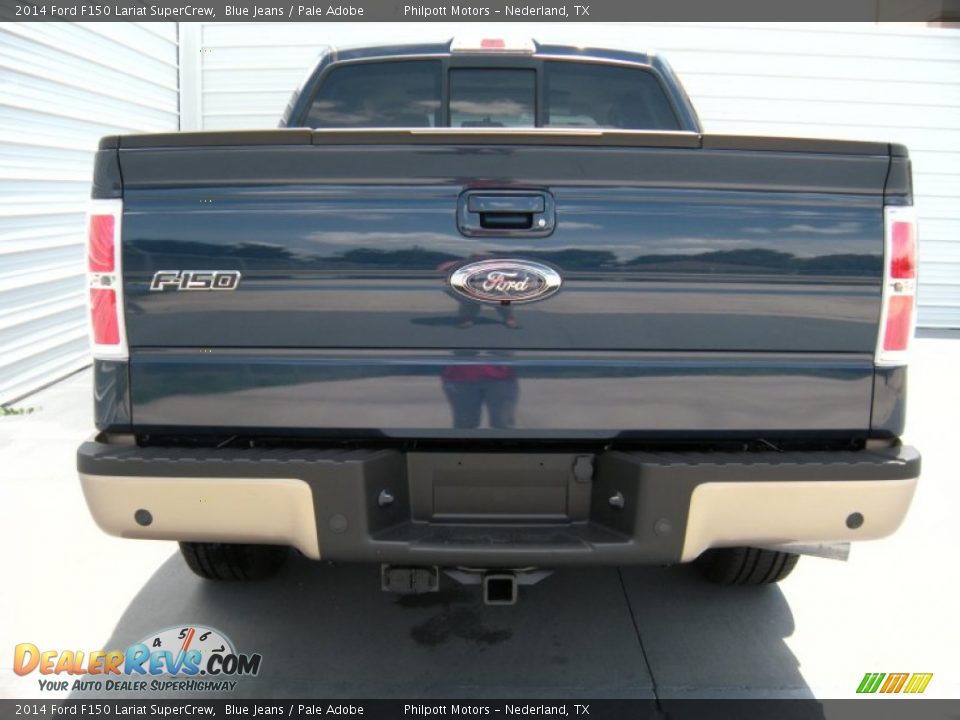 2014 Ford F150 Lariat SuperCrew Blue Jeans / Pale Adobe Photo #5