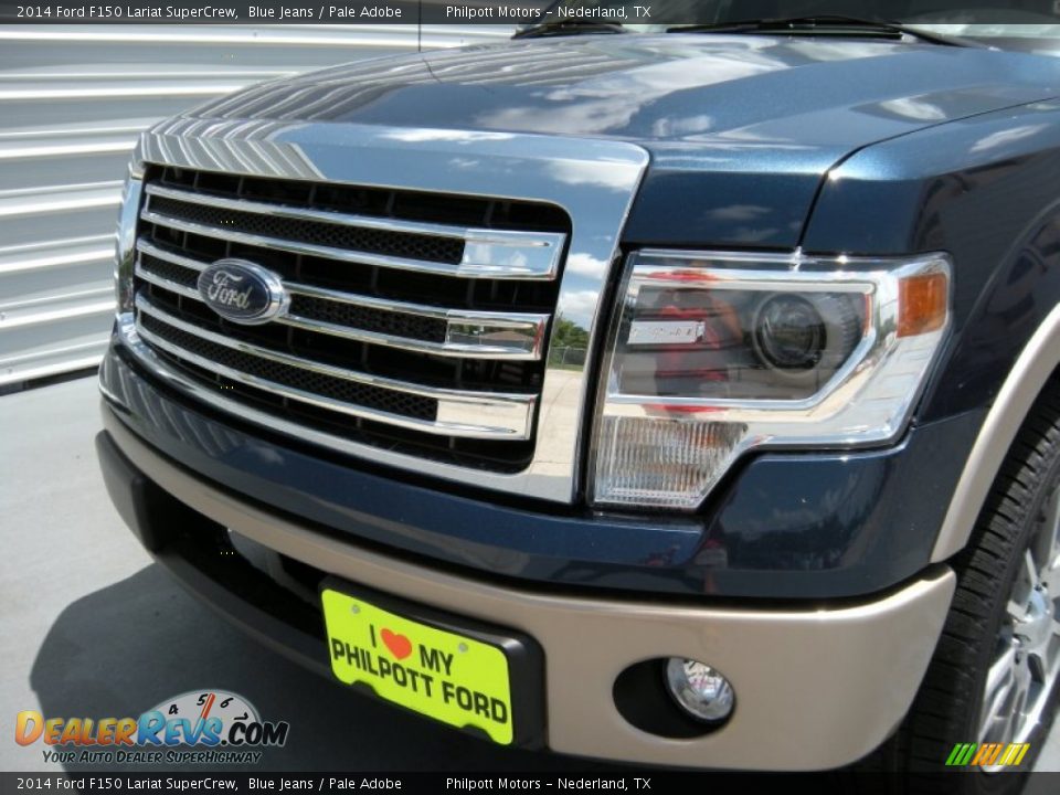2014 Ford F150 Lariat SuperCrew Blue Jeans / Pale Adobe Photo #10
