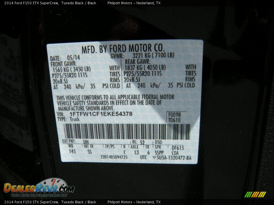 2014 Ford F150 STX SuperCrew Tuxedo Black / Black Photo #35