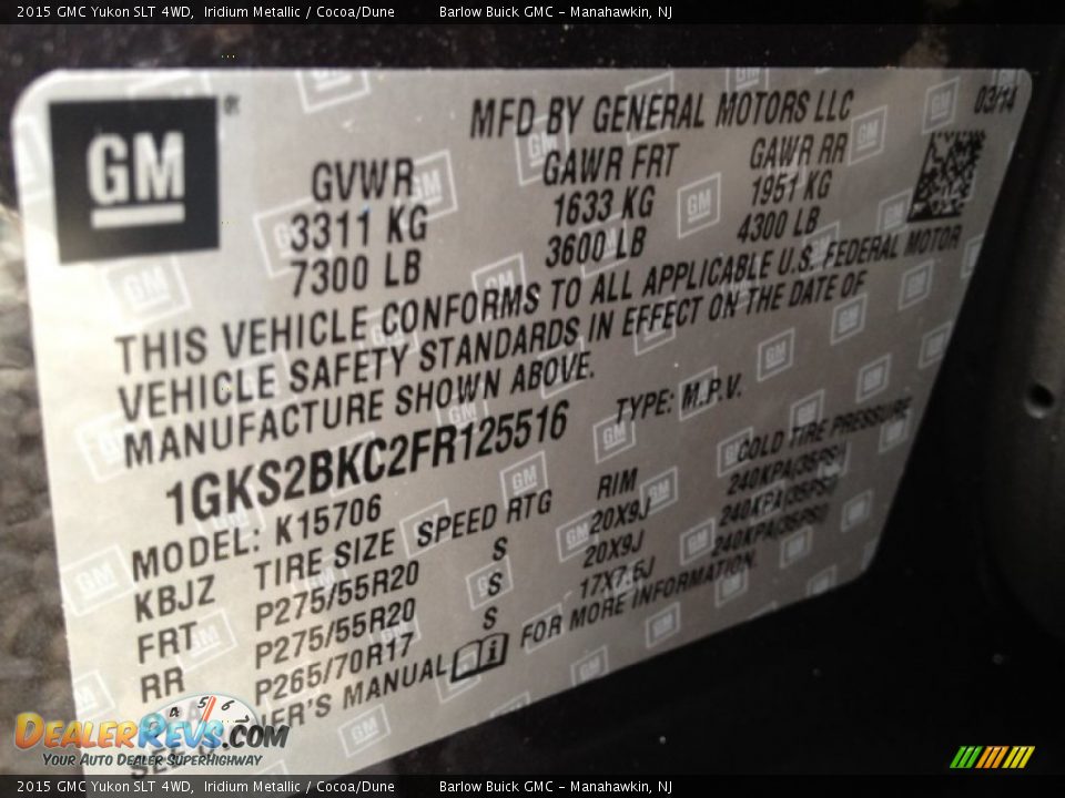 2015 GMC Yukon SLT 4WD Iridium Metallic / Cocoa/Dune Photo #9