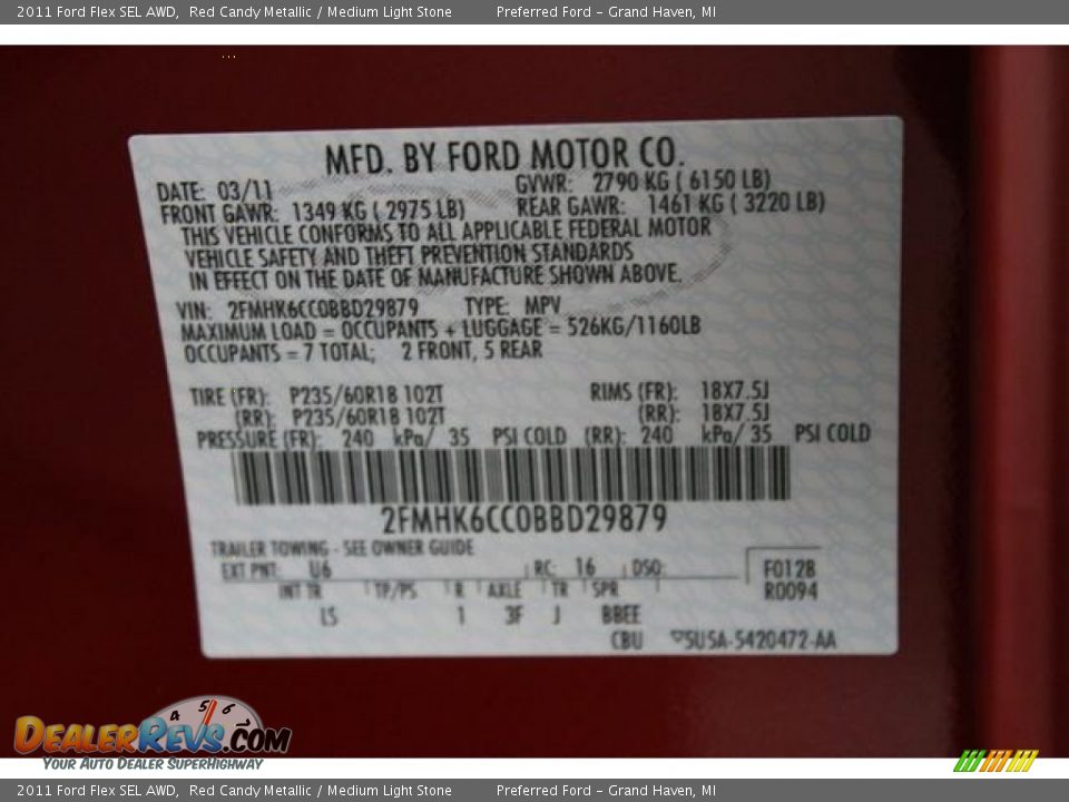 2011 Ford Flex SEL AWD Red Candy Metallic / Medium Light Stone Photo #17