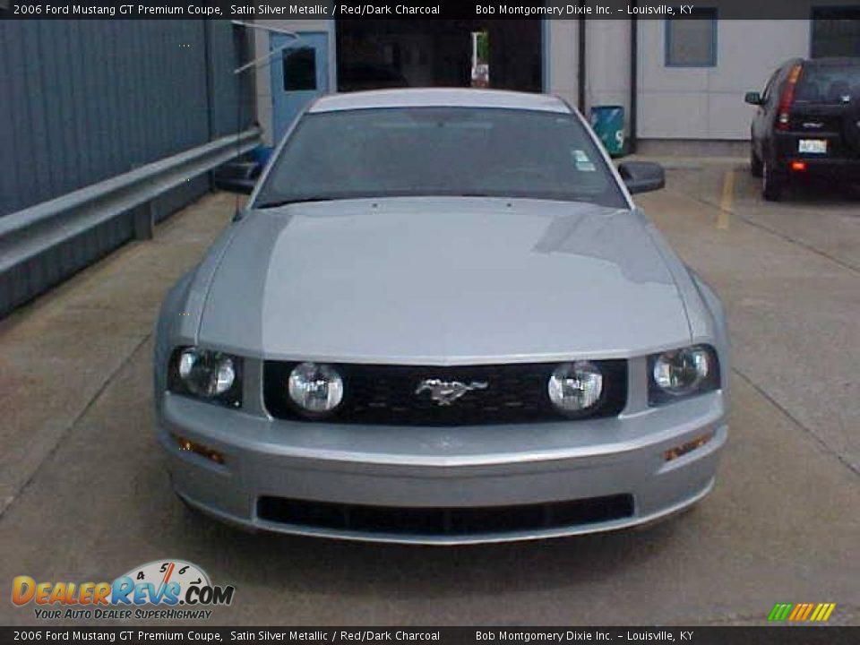 2006 Ford Mustang GT Premium Coupe Satin Silver Metallic / Red/Dark Charcoal Photo #3