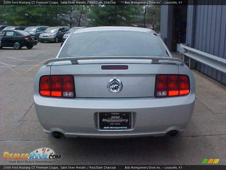 2006 Ford Mustang GT Premium Coupe Satin Silver Metallic / Red/Dark Charcoal Photo #9