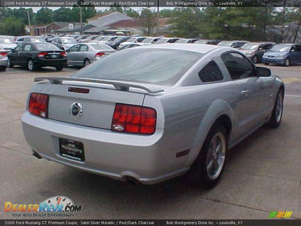 2006 Ford Mustang GT Premium Coupe Satin Silver Metallic / Red/Dark Charcoal Photo #10