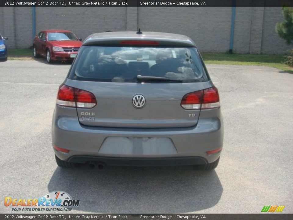 2012 Volkswagen Golf 2 Door TDI United Gray Metallic / Titan Black Photo #13