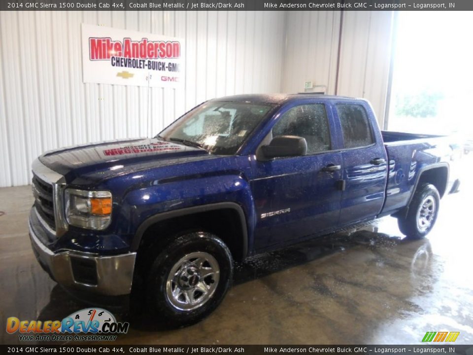2014 GMC Sierra 1500 Double Cab 4x4 Cobalt Blue Metallic / Jet Black/Dark Ash Photo #1