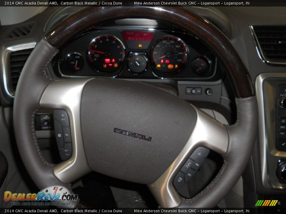 2014 GMC Acadia Denali AWD Carbon Black Metallic / Cocoa Dune Photo #11