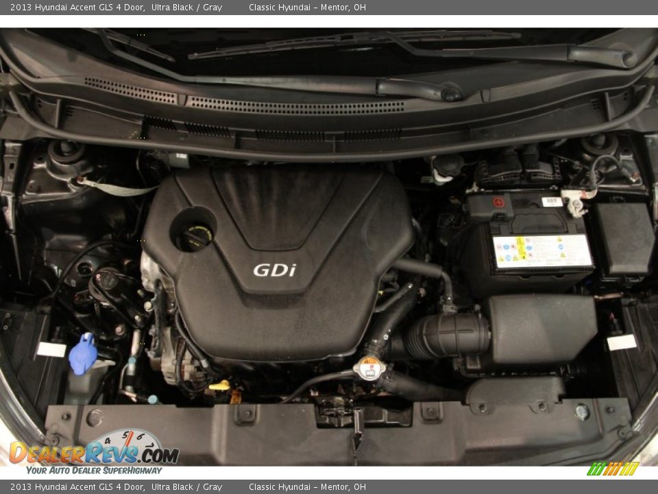 2013 Hyundai Accent GLS 4 Door Ultra Black / Gray Photo #15