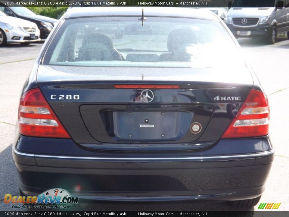 2006 Mercedes-Benz C 280 4Matic Luxury Capri Blue Metallic / Ash Photo #4