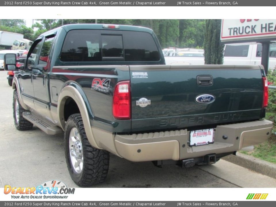 2012 Ford F250 Super Duty King Ranch Crew Cab 4x4 Green Gem Metallic / Chaparral Leather Photo #4