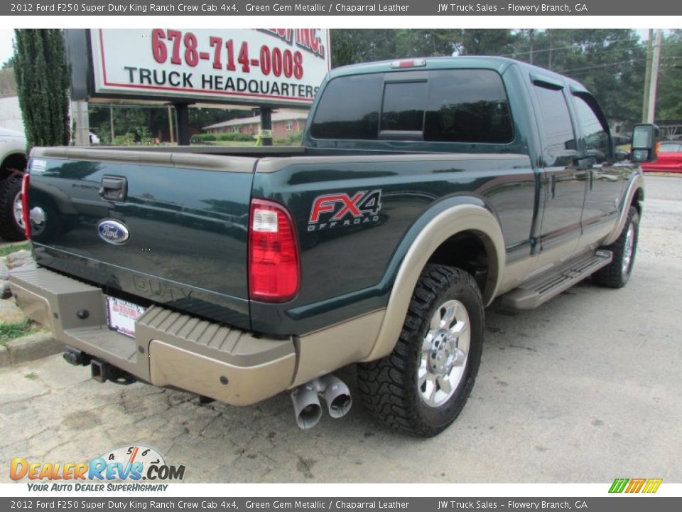 2012 Ford F250 Super Duty King Ranch Crew Cab 4x4 Green Gem Metallic / Chaparral Leather Photo #5
