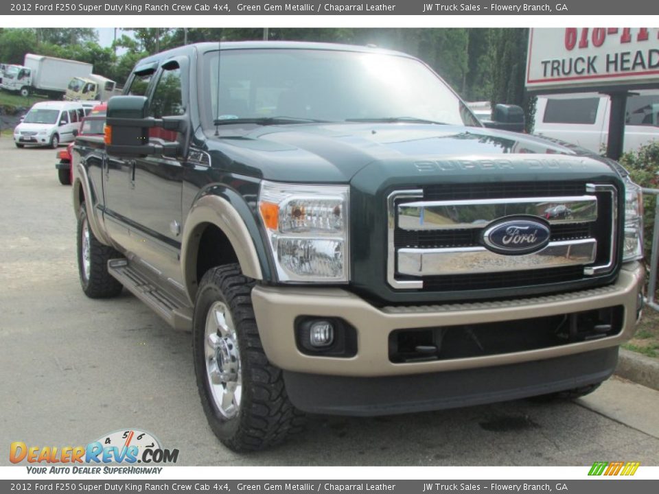 2012 Ford F250 Super Duty King Ranch Crew Cab 4x4 Green Gem Metallic / Chaparral Leather Photo #7