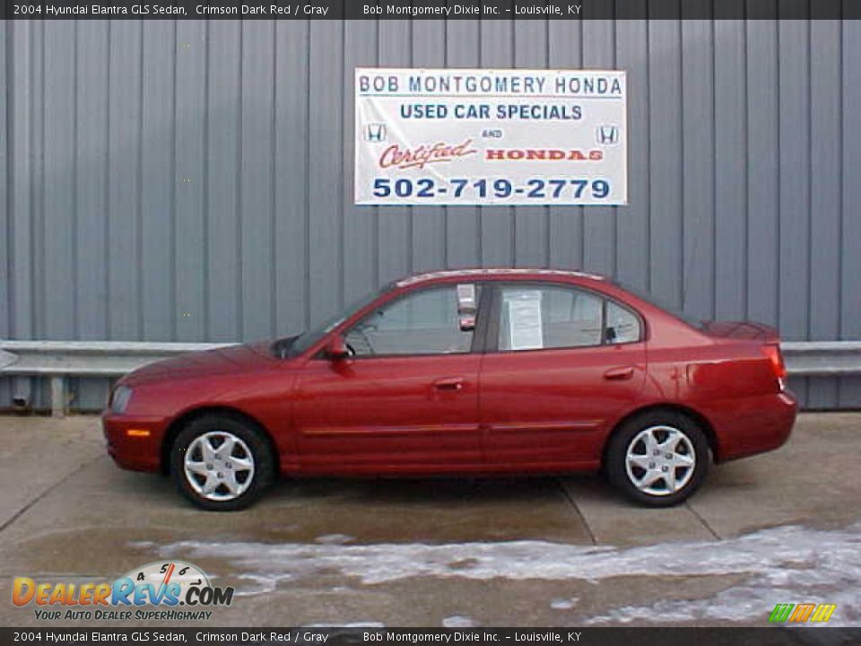 2004 Hyundai Elantra GLS Sedan Crimson Dark Red / Gray Photo #1