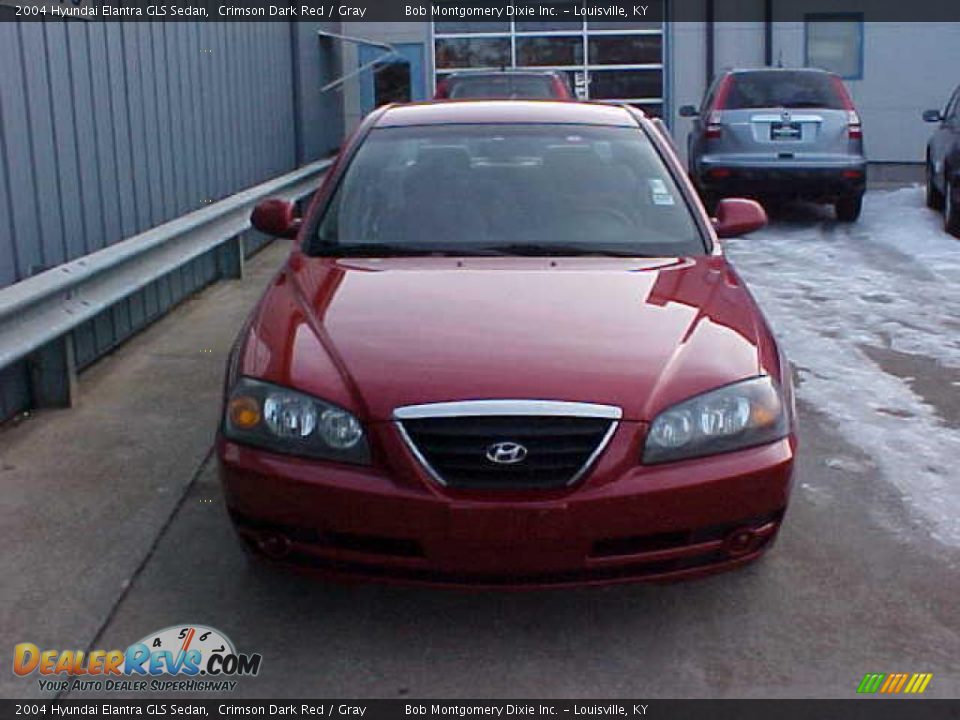 2004 Hyundai Elantra GLS Sedan Crimson Dark Red / Gray Photo #3