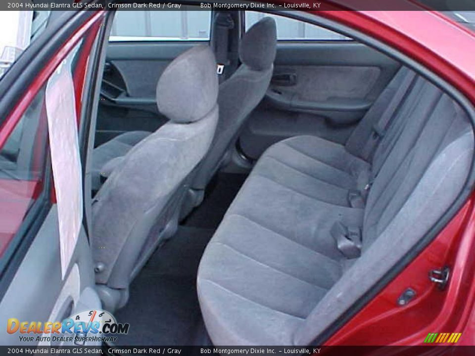 2004 Hyundai Elantra GLS Sedan Crimson Dark Red / Gray Photo #7