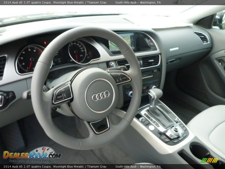 2014 Audi A5 2.0T quattro Coupe Moonlight Blue Metallic / Titanium Gray Photo #10