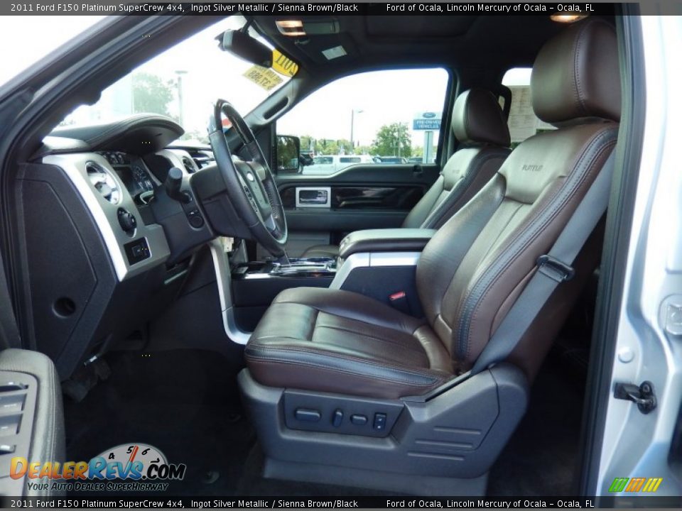 2011 Ford F150 Platinum SuperCrew 4x4 Ingot Silver Metallic / Sienna Brown/Black Photo #13