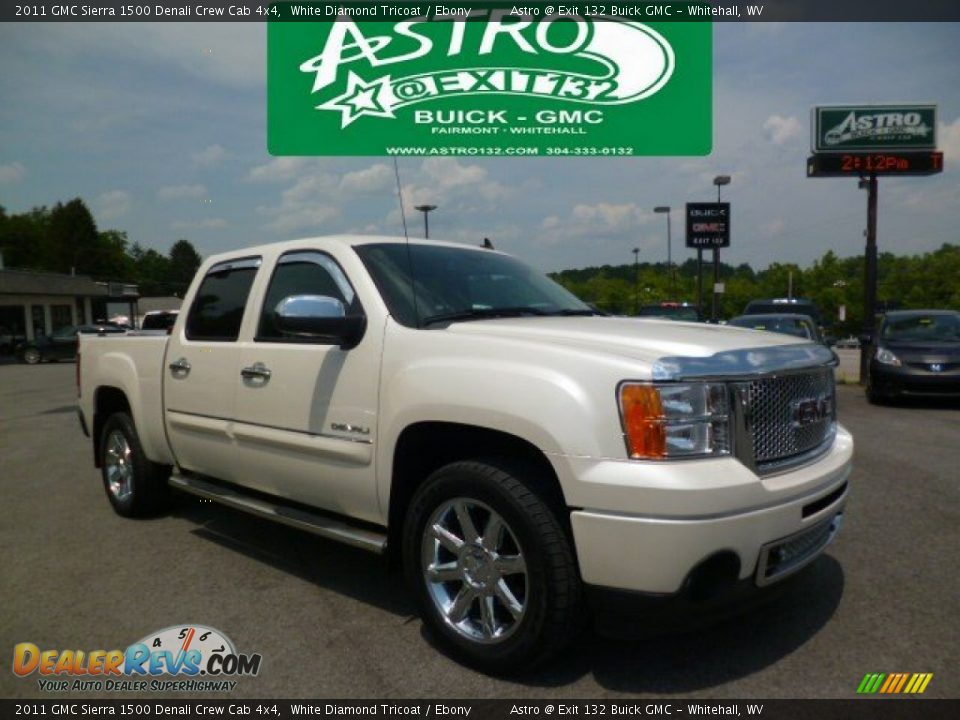 2011 GMC Sierra 1500 Denali Crew Cab 4x4 White Diamond Tricoat / Ebony Photo #1