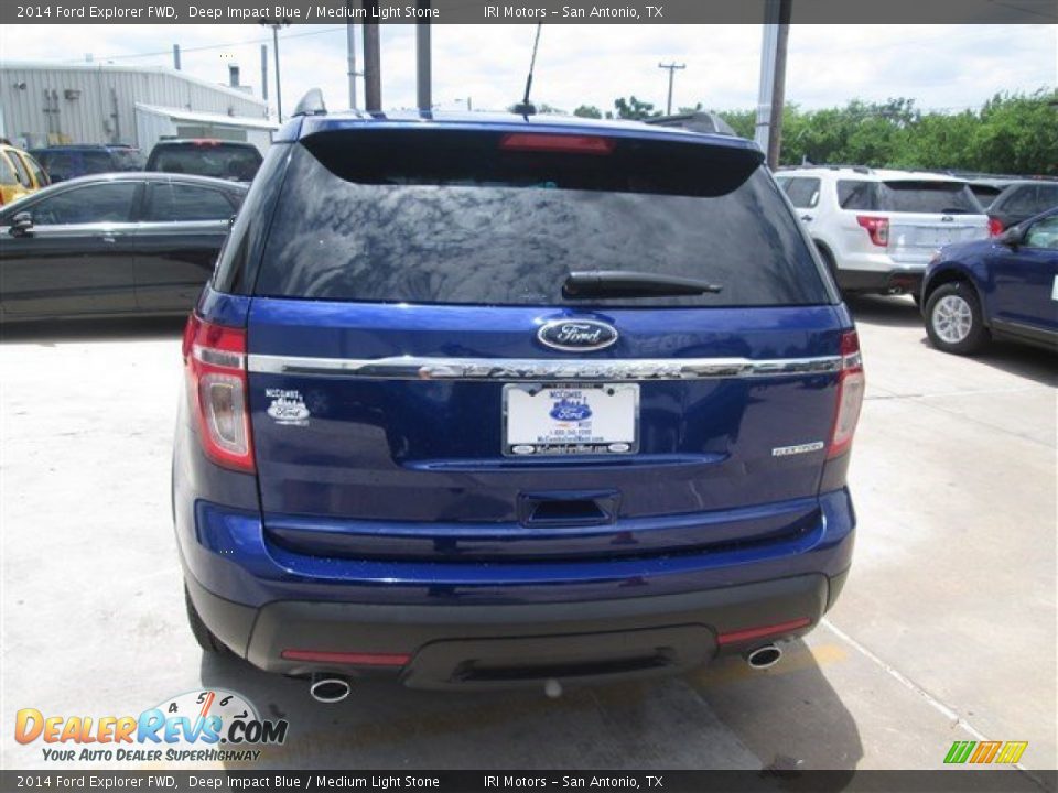2014 Ford Explorer FWD Deep Impact Blue / Medium Light Stone Photo #6