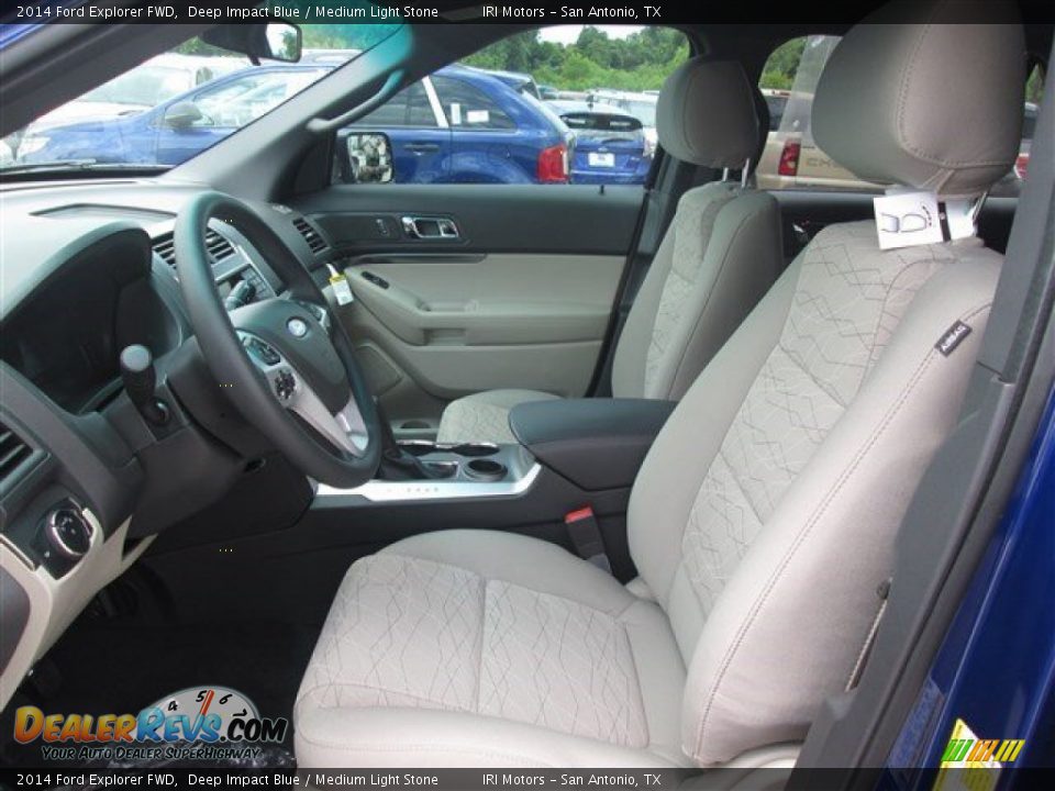 2014 Ford Explorer FWD Deep Impact Blue / Medium Light Stone Photo #10