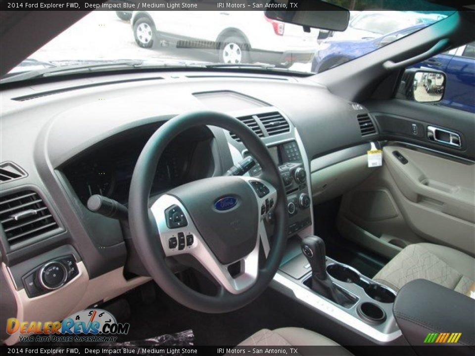 2014 Ford Explorer FWD Deep Impact Blue / Medium Light Stone Photo #11